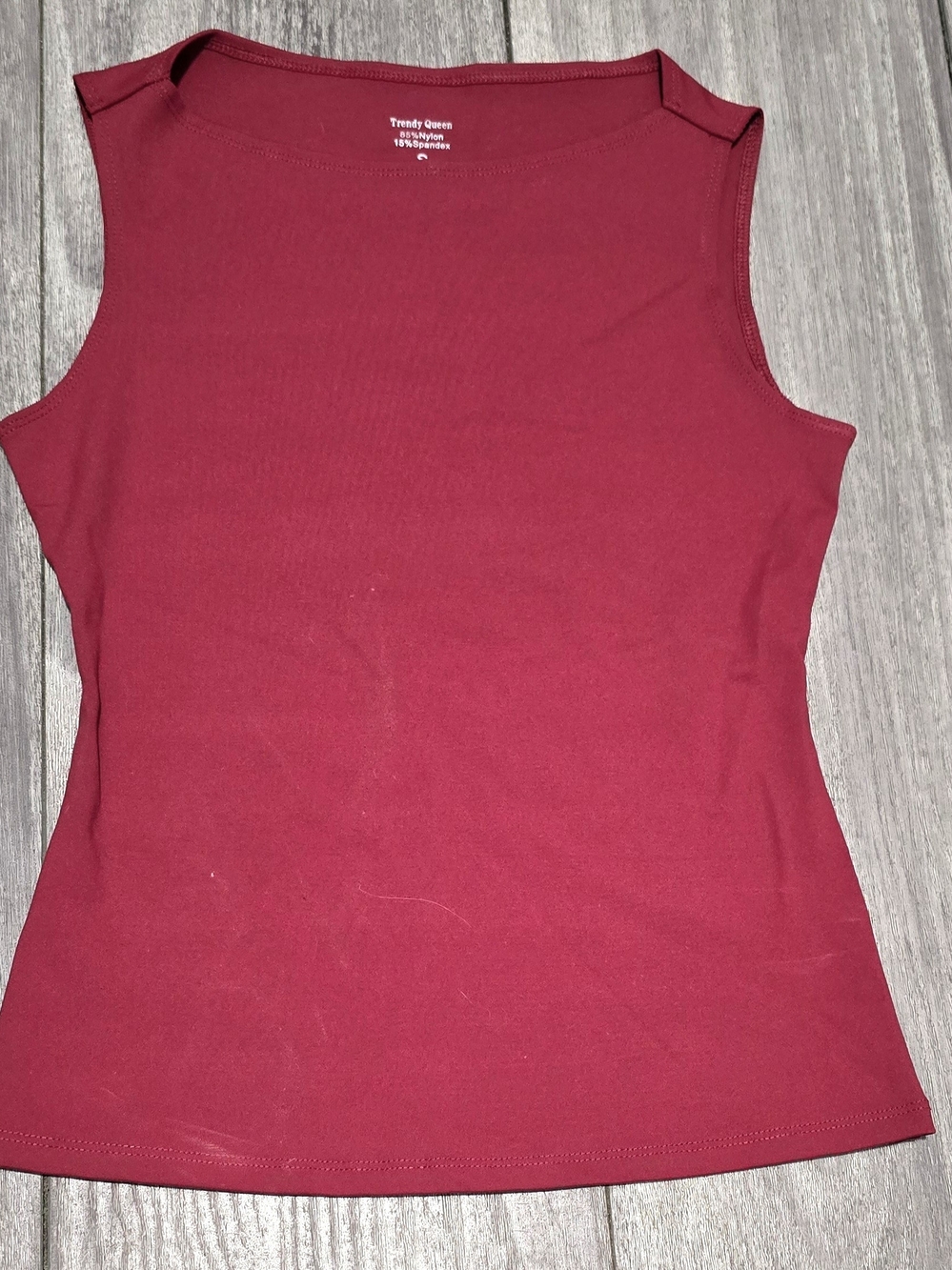 Women's Stretchy Sleeveless Ribbed Tank - Wine Red
